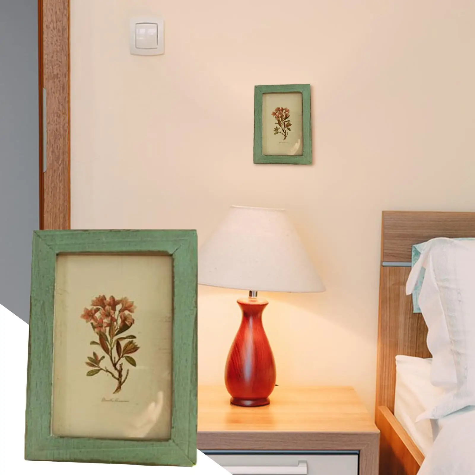 Fotorahmen, antike Bilderrahmen, Vintage-Stil, 7,6 x 12,7 cm, Tischplatte und Wandmontage, Fotodisplay für Hochzeit Image