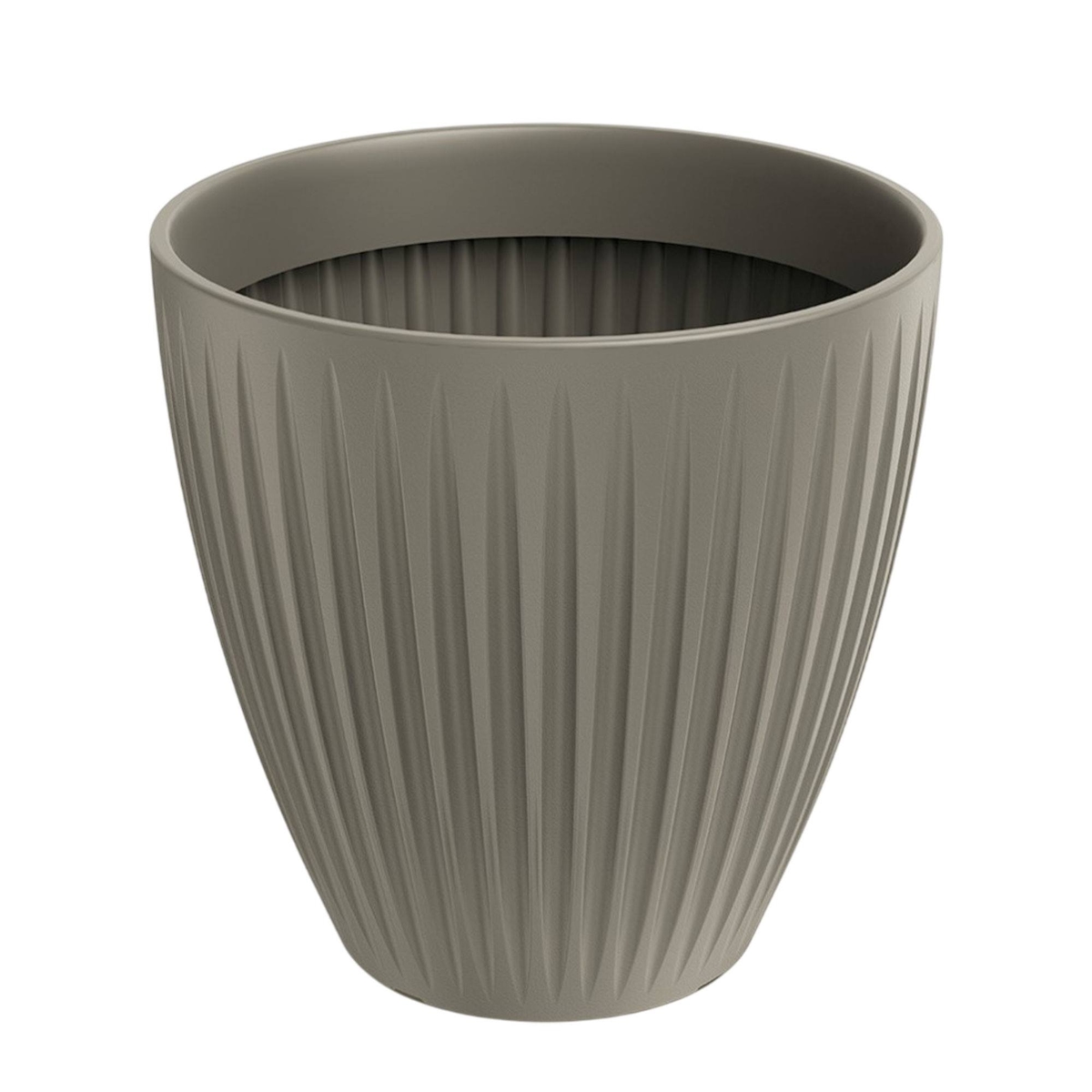 WellHome - Blumentopf aus rotationsgeformtem Kunststoff 56L Ø48x48cm in farbe Mokka - Latia Round MIDL Image