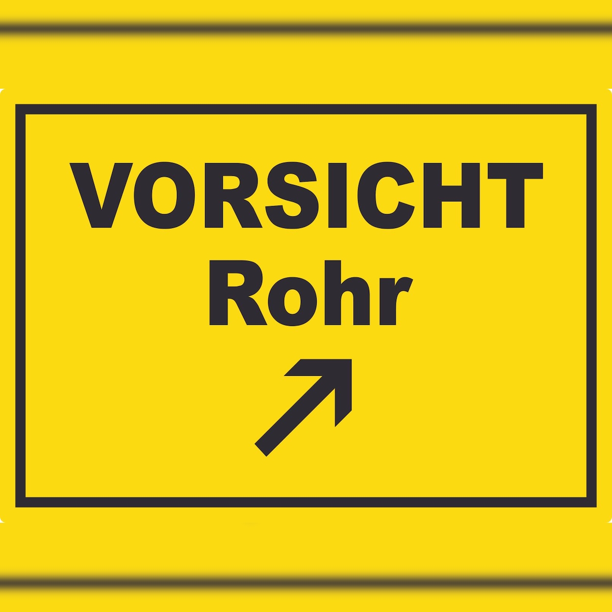 HB-Druck Vorsicht Rohr mit Richtungspfeil rechts oben Aufkleber A7 (74x105mm) Image