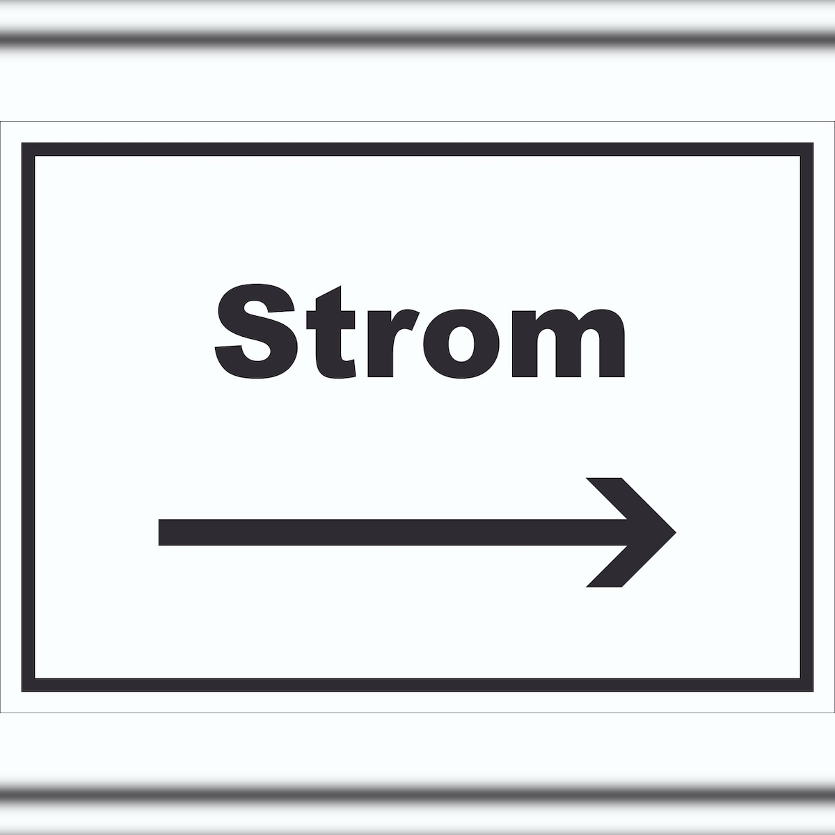 HB-Druck Strom Schild mit Text und Richtungspfeil rechts Anschluss waagerecht A2 (420x594mm) Image