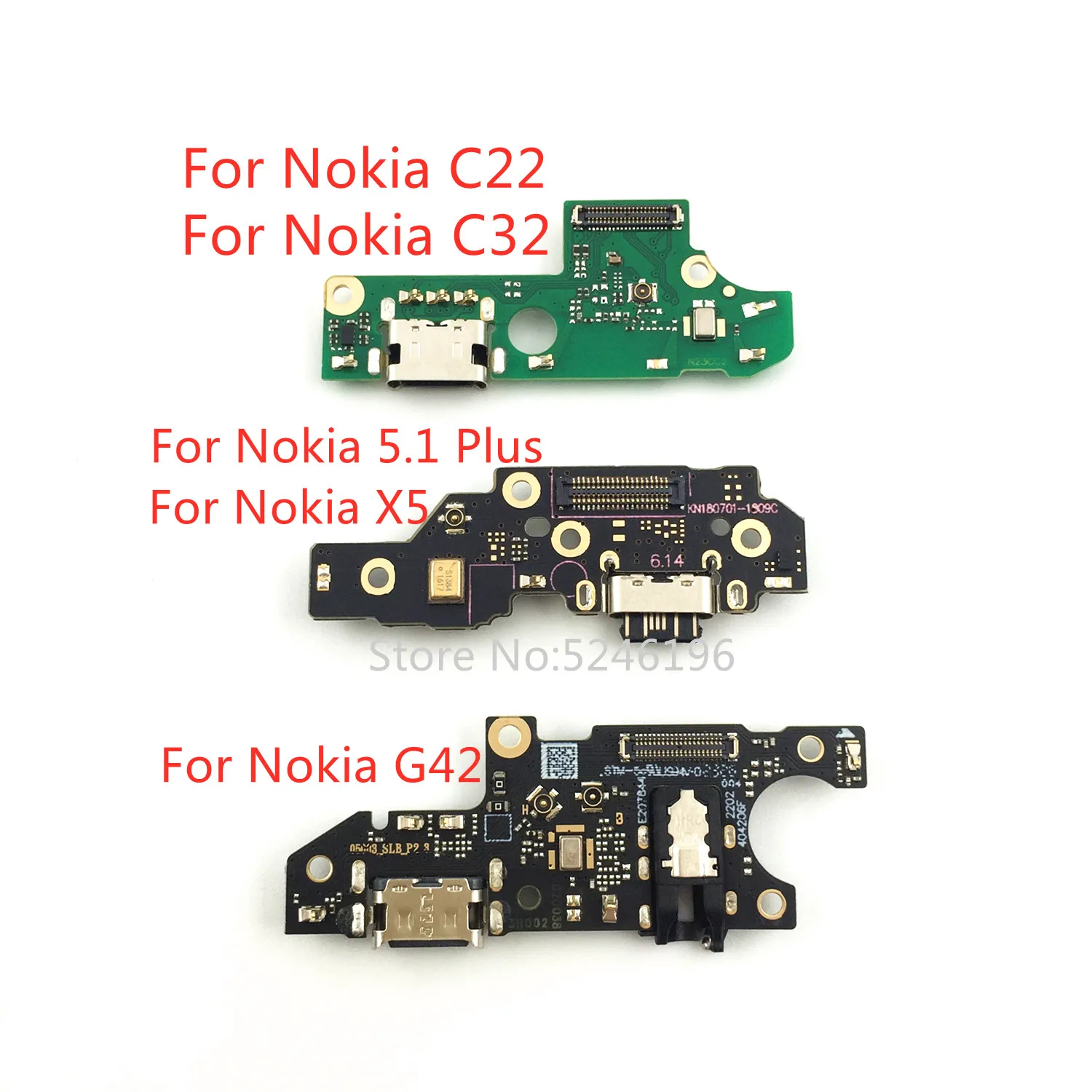 1pcs USB Charging Port Charger Base Connector For Nokia C22 Nokia C32 Nokia 5.1 Plus Nokia X5 Nokia G42 5G Replace Part.