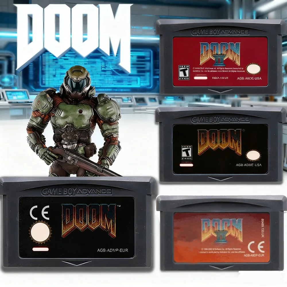 Cartouche de jeu GBA, série Doom, cartouche de jeu de la série DOOM, carte de console de jeu vidéo 32 bits, DOOM 1, DOOM 2
