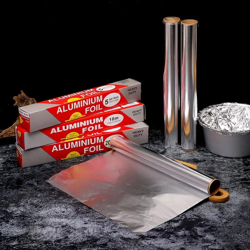 5M/10M/20M Aluminium Catering Alufolie Einweg-BBQ-Zubehör Backfolie Alufolie Verstärkt Hitzebeständige Lebensmittel-Alufolie Image