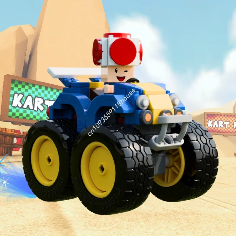 134-teiliges MOC Tiny Titanes Rally Romper Italienischer Klempner Bausteine Weihnachtsgeschenk Gedächtnisförderndes Spielzeug zum Zusammenbauen Image