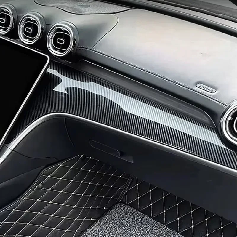 Für Mercedes Benz C Klasse W206 2022-2025 ABS Carbon Faser Auto Center Konsole Dashboard Panel Abdeckung Trim Innen auto Zubehör Image