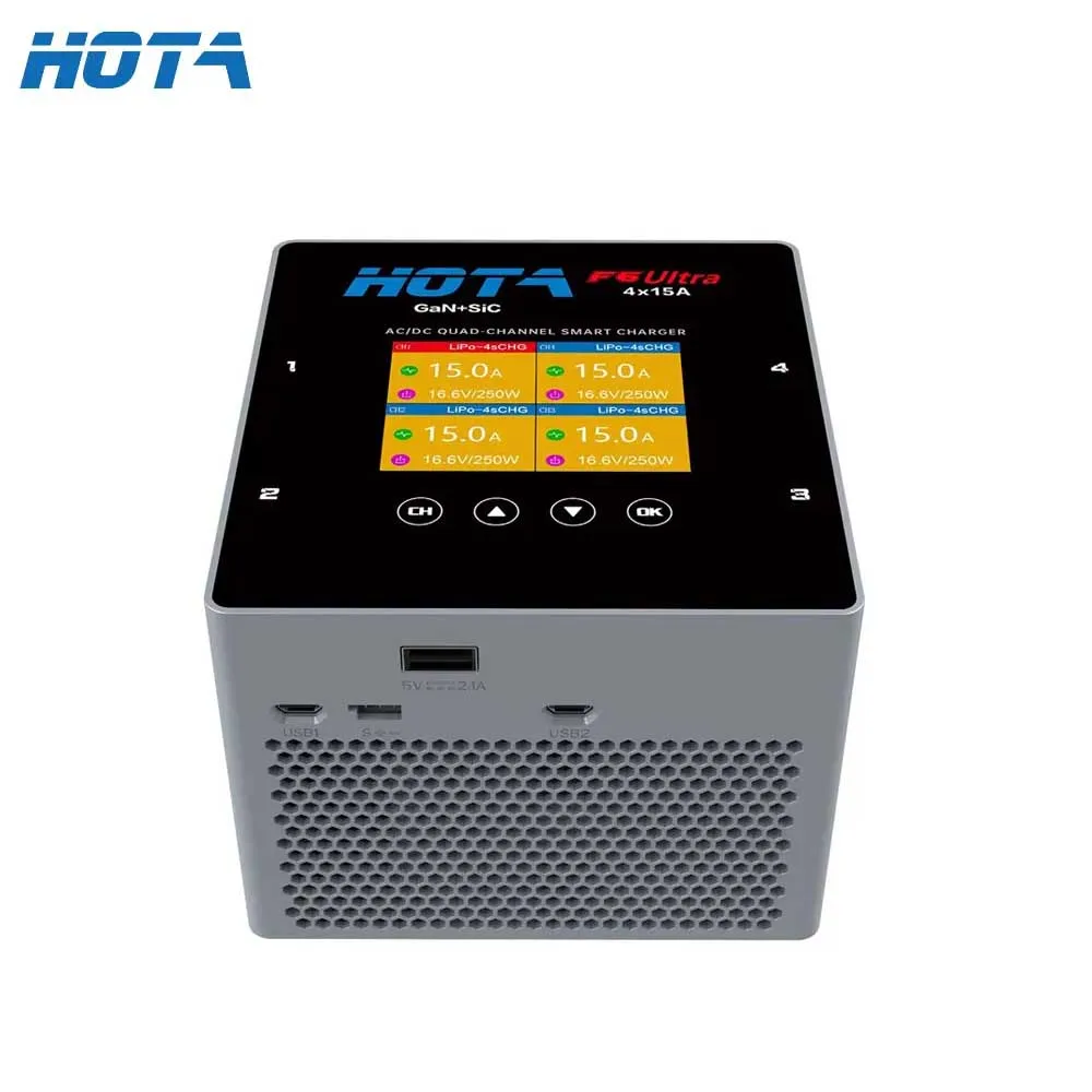 HOTA F6ULTRA 4-Kanal-Intelligentes Balance-Ladegerät mit Netzteil von 1000 W Flugzeugen, Hochleistungs-Lithium-Batterie, RC-Zubehör Image
