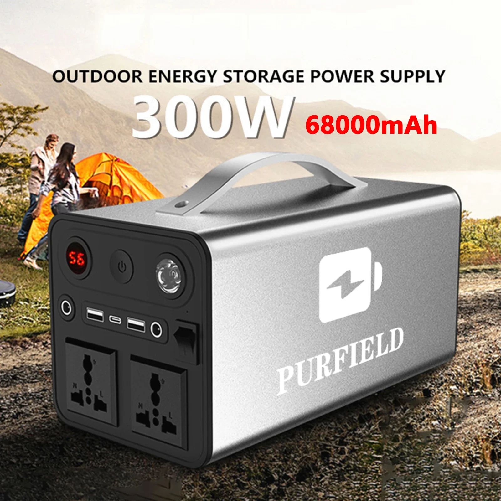 PURFIELD Tragbare 300W 68000mAh Powerstation Generator Batterie Outdoor-Ladegerät Notstromversorgung Powerbank AC/DC-Ausgang Image