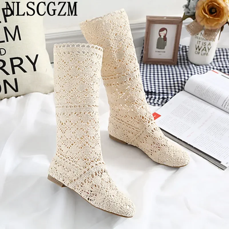 Frühlings-Stiefeletten für Damen Schuhe Botas Feminina Designer-Version Luxusmarke Sommer Weiße Schnürstiefel Freizeitschuhe Damen 2026