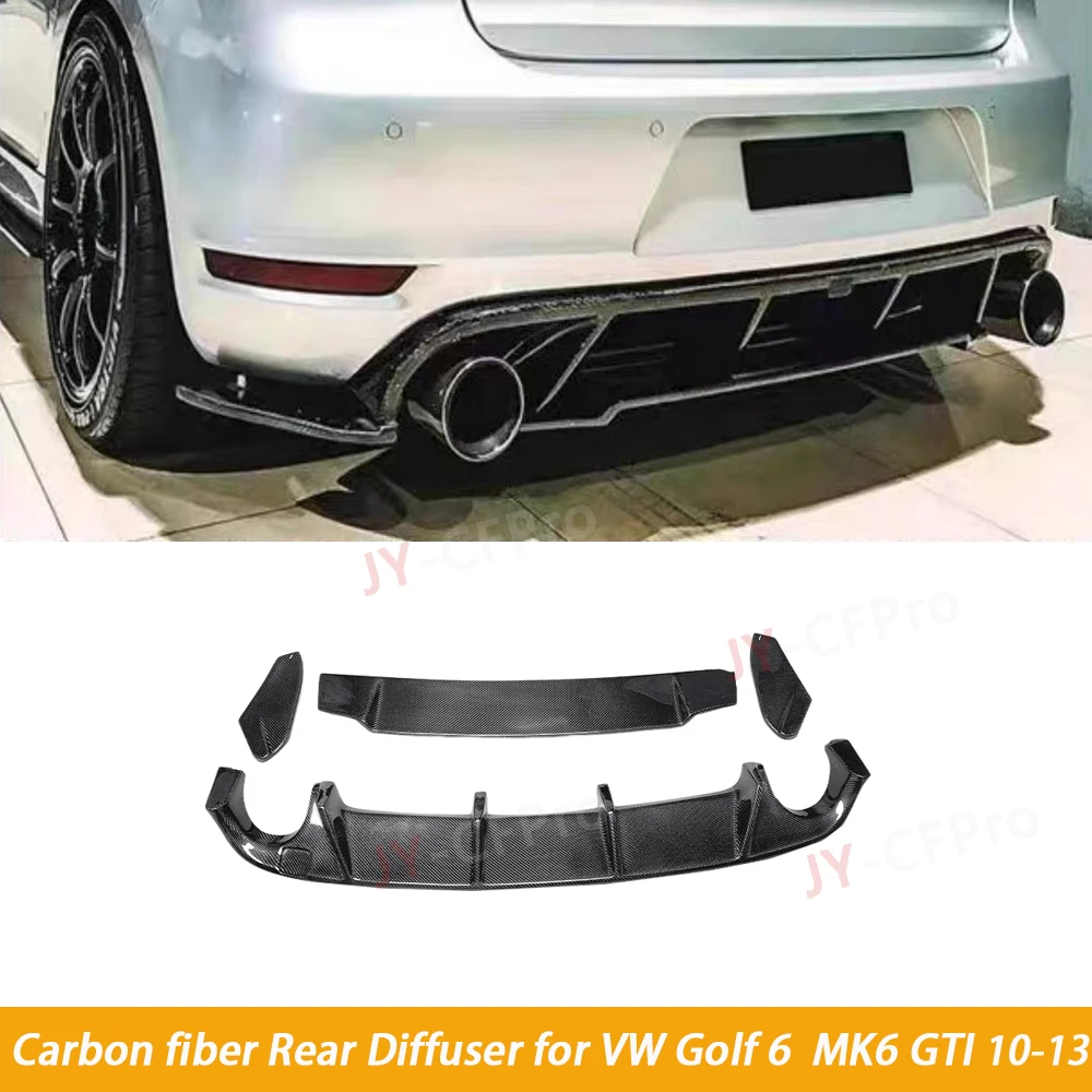 Für Golf 6 Echt-Carbonfaser Heckstoßstangen-Diffusor Spoilerlippe Auto-Styling für Volkswagen Golf 6 VI MK6 GTI Stoßstange 2010-2013 Image