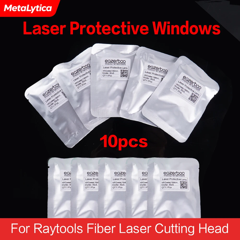 10 Stück/Set Laserschutzlinsen 18x2 24,9x1,5 27,9x4,1 30x5 34x5 37x7mm Optische Linsengläser 1064nm für Laserschneidmaschinen Image