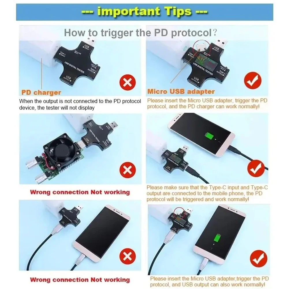 Typ-C USB Tester Typ-C PD Amperemeter Farbe Digital Display Amperemeter Detektor Ladegerät Anzeige Spannung USB Strom tester Image