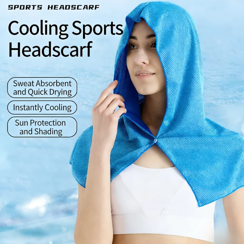 Schnell Trocknendes Kühlendes Kapuzenhandtuch U-förmiges Sport-Kühlhandtuch Sonnenschutz-Stirnband für Strand Camping Fitness
