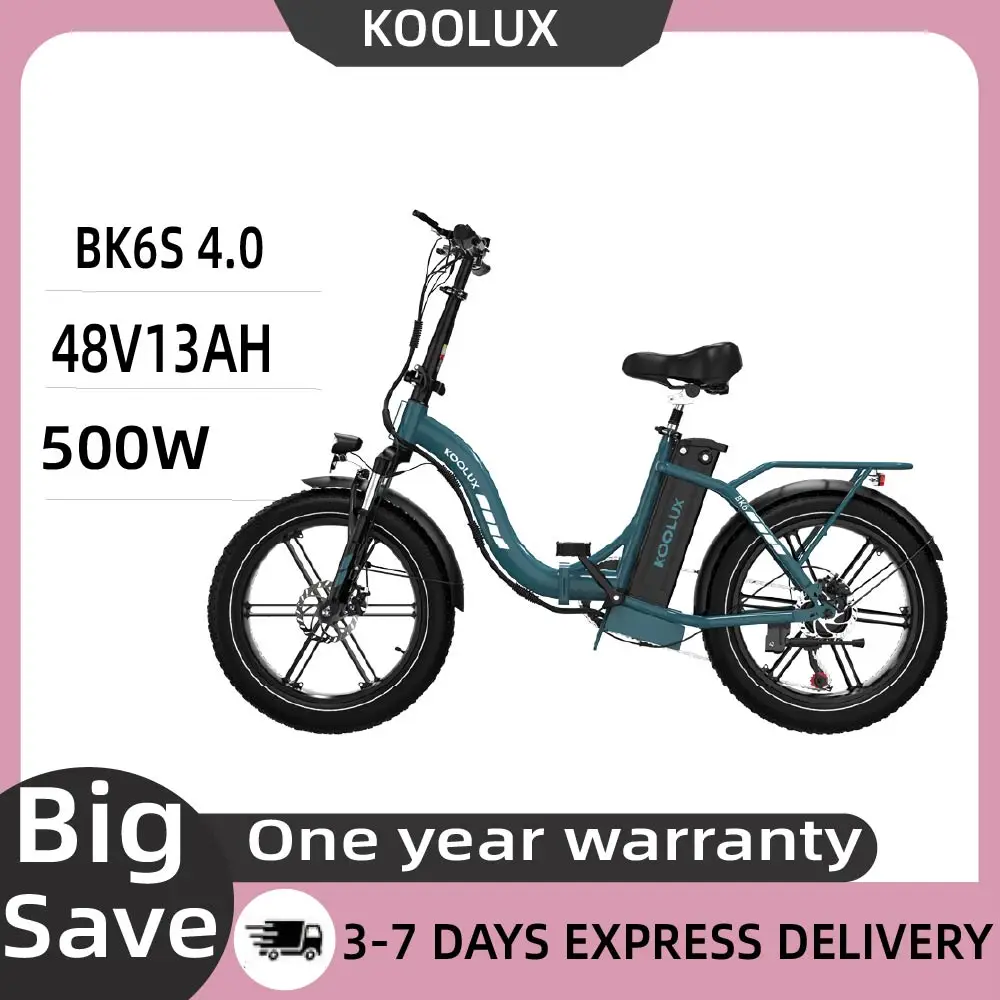 KOOLUX BK6S 4.0 500W Elektrofahrrad für Erwachsene Herren E-City E-Bike 48V 13Ah Akku 20 Zoll Faltbares Fatbike City-Elektrofahrrad Image