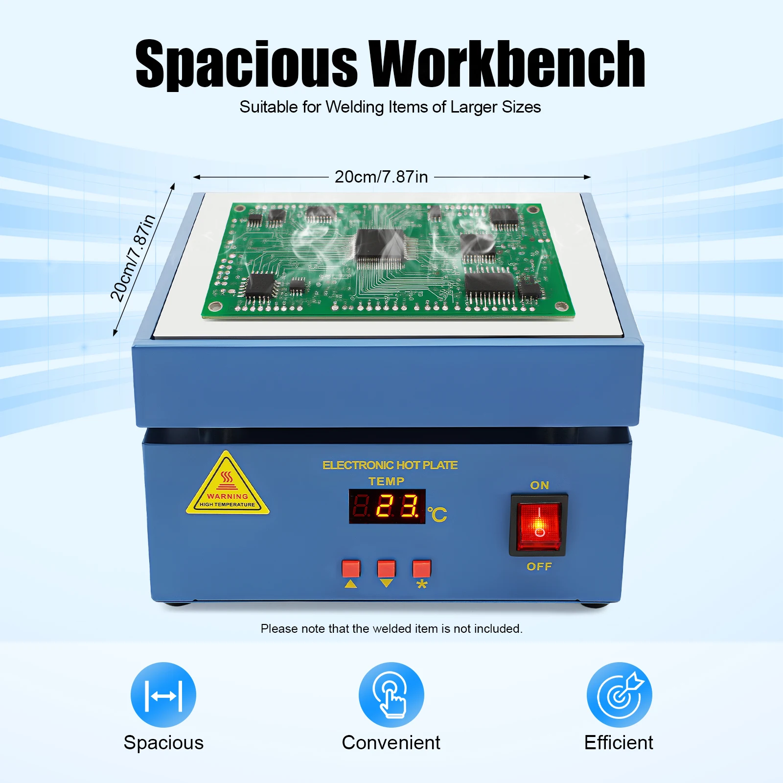 800 W elektronische Heizplatte aus Aluminiumlegierung, Material 50–400 ℃ Temperaturbereich 20 * 20 cm Heizbereich Laborausrüstung Image