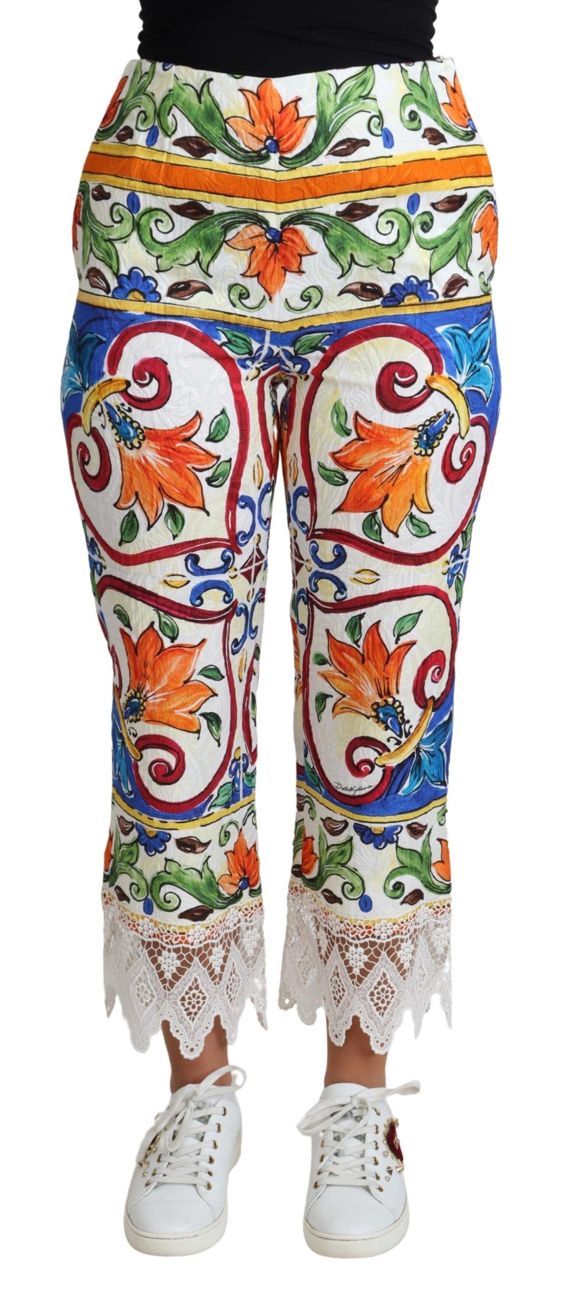 Dolce Gabbana Majolica-Print-Hose EU 36 / UK 8
