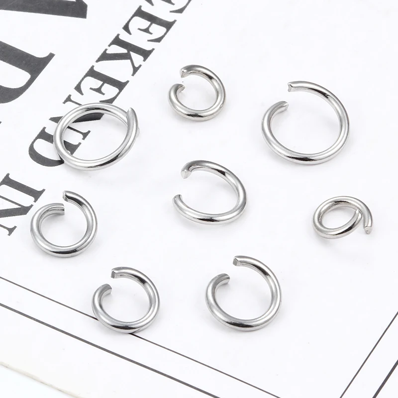 Anelli di salto aperti in acciaio inossidabile spesso 1,5 mm di larghezza 8 mm 9 mm 10 mm 12 mm per la creazione di gioielli Forniture Accessori Risultati non sbiadiscono