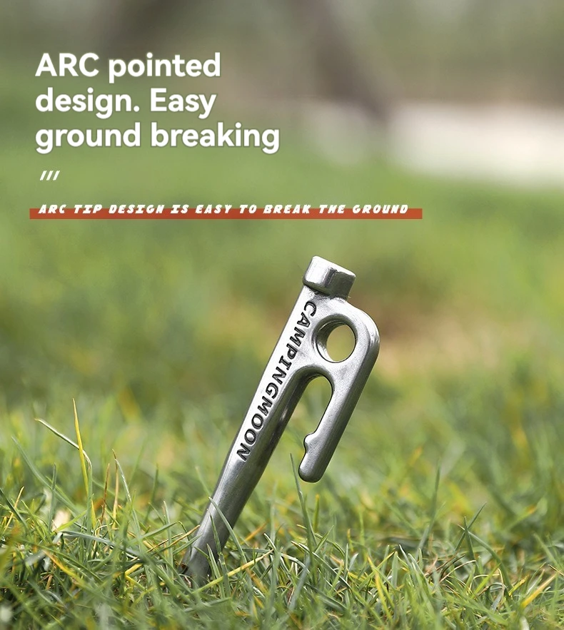 CAMPINGMOON 420 Edelstahl Camping-Heringe Zeltnagel-Set 20CM8 Stütz-Heringe Windfest und Robust Image