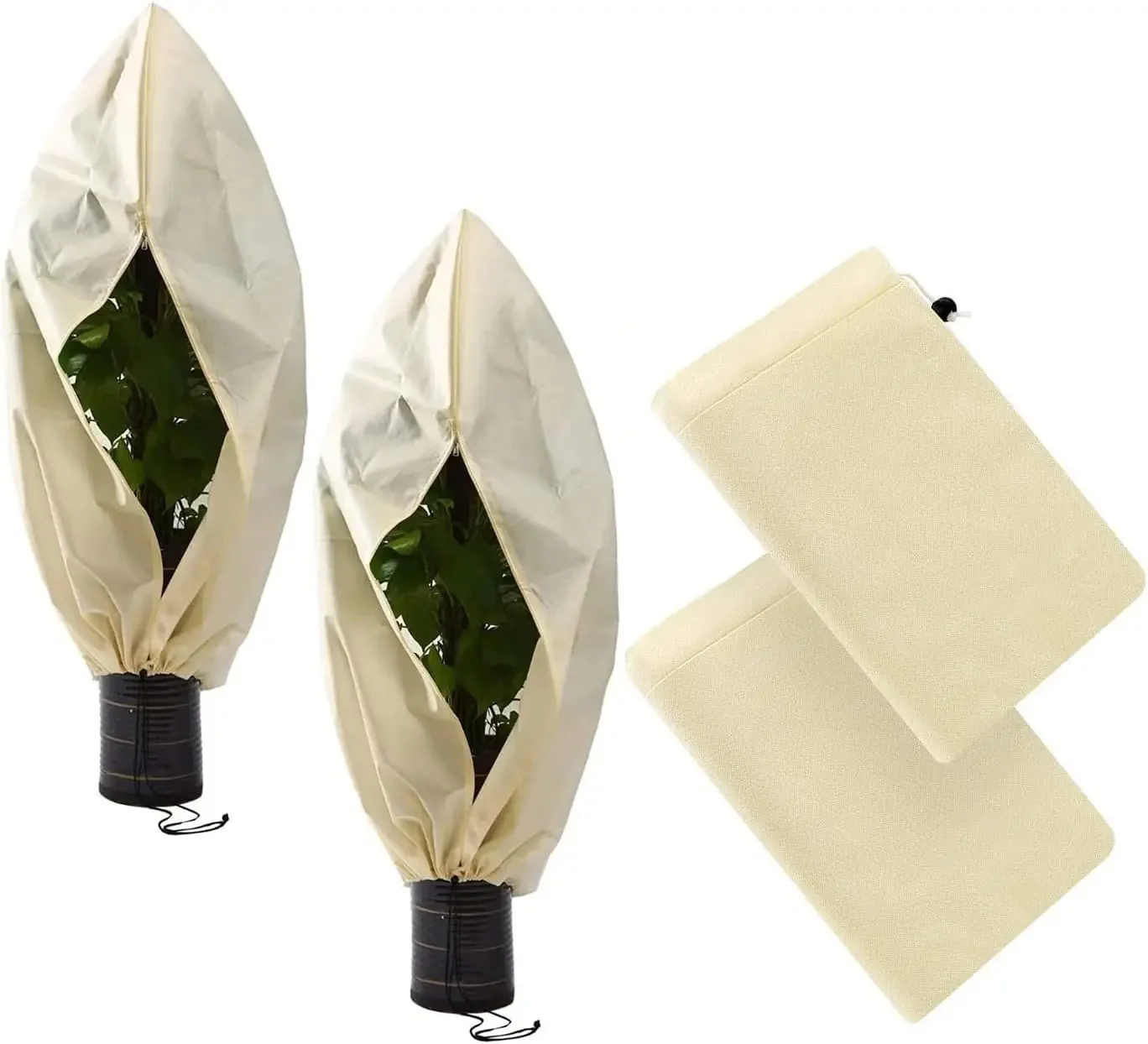 1pc 80*120cm Winter Schutz Tasche Gegen Einfrieren Für Anlage Abdeckung Garten Pflanze Mit Zip Kordelzug atmungsaktiv Image