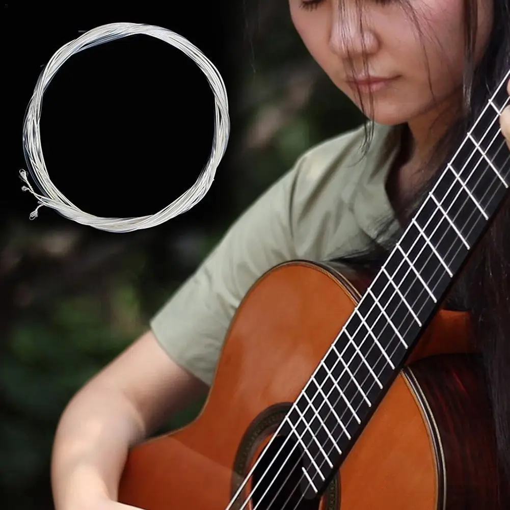 1 Satz Gitarren saiten klassische Gitarren saiten 6 teile/satz klare Nylonsaiten versilbert Musik instrumenten zubehör