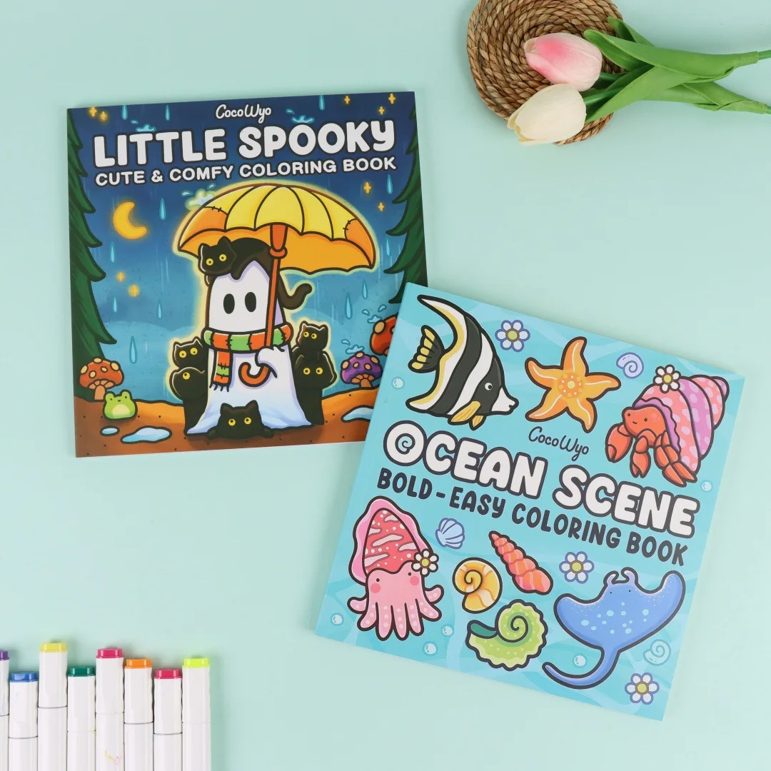 Niedliches Malbuch mit Geister-Thema – süßes und komfortables Design zum entspannenen Ausmalen mit mehreren Themen Image