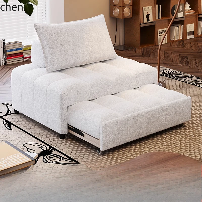WL Puff-Schlafsofa, einziehbares Klappbett mit doppeltem Verwendungszweck, multifunktionaler Einzelsofastuhl für kleine Wohnungen und Wohnzimmer Image