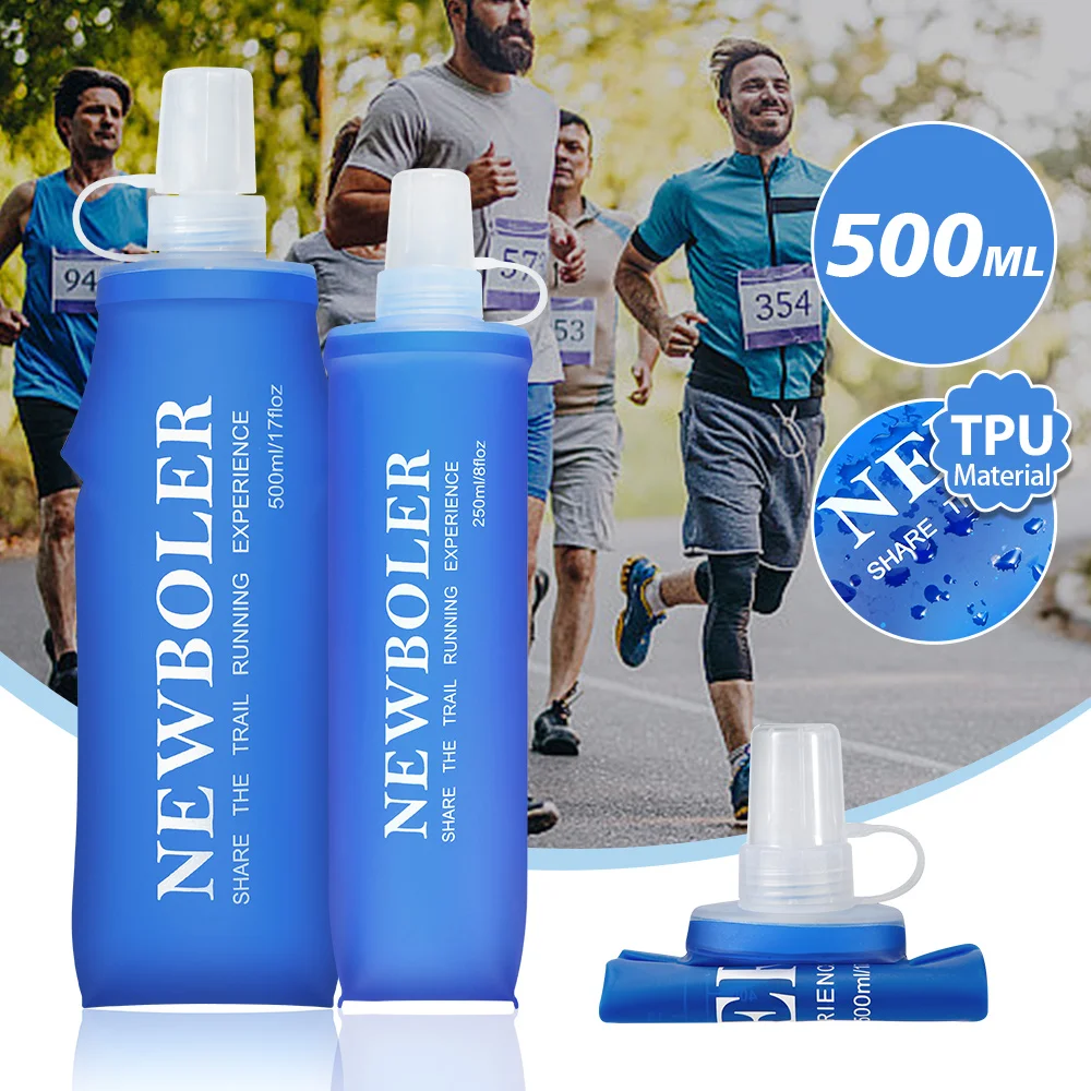 150/250/500 ml Wasserflasche, TPU, faltbar, weiche Flasche, Sport-Wasserflasche, Wasserbeutel, faltbare Wasserflasche, Laufen, Camping, Wandern Image
