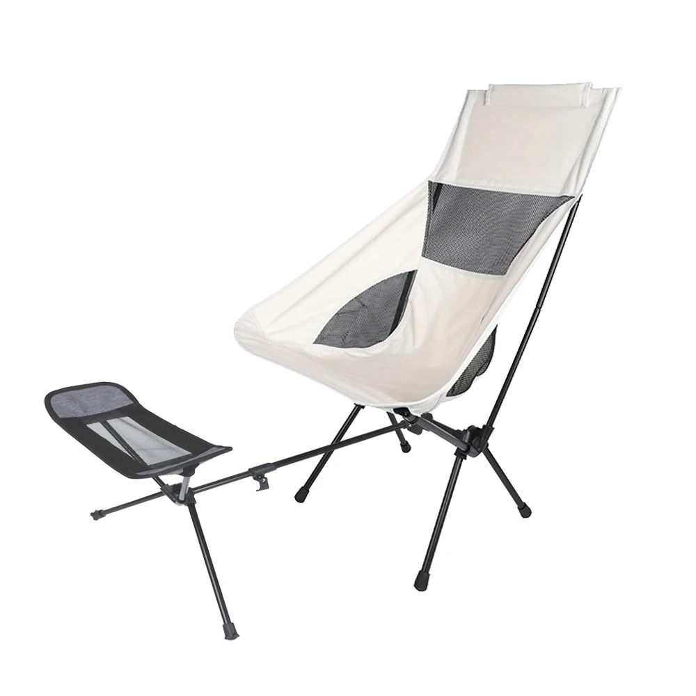 Campingstuhl mit Fußstütze, Outdoor-Klappstühle zum Angeln, Picknick, Wandern, tragbarer, leichter, faltbarer Stuhl mit Tragetasche Image
