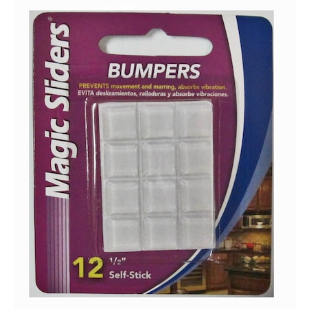 MAGIC SLIDERS 78123 Magic Sliders Rubber Self Adhesive Bumper Pads Clear Square