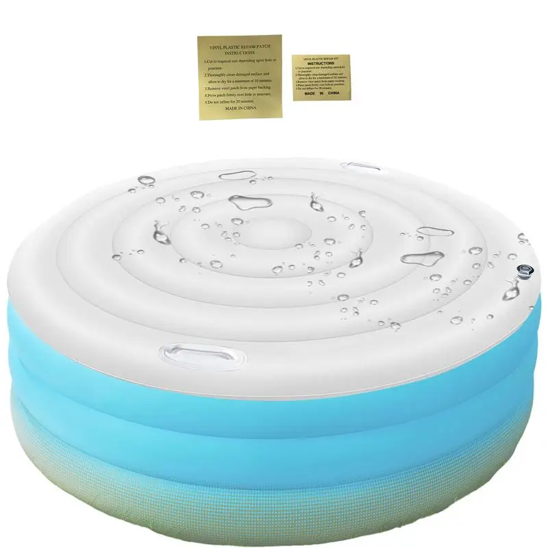 Whirlpool-Deckelabdeckung mit 160 cm Durchmesser, aufblasbar, energiesparend, rund, für den Außenbereich, Spa-Pool, winddicht, Regenüberlauf, Thermoabdeckung Image