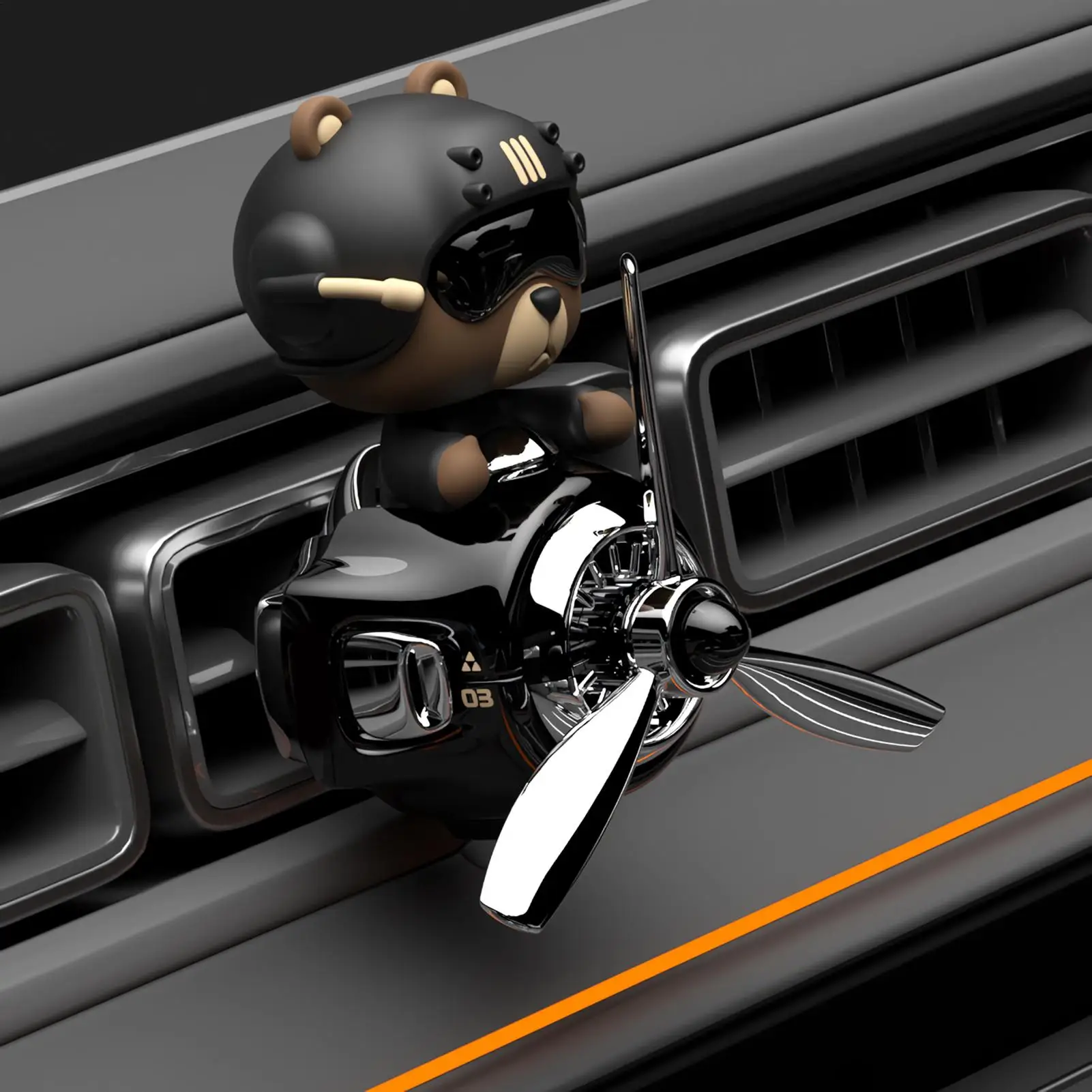 Rotierender Auto-Lufterfrischer Bär Aromatherapie-Diffusor Lüftungsclips Stilvolle Autodekoration Niedlicher Auto-Duft für Entspannung Image