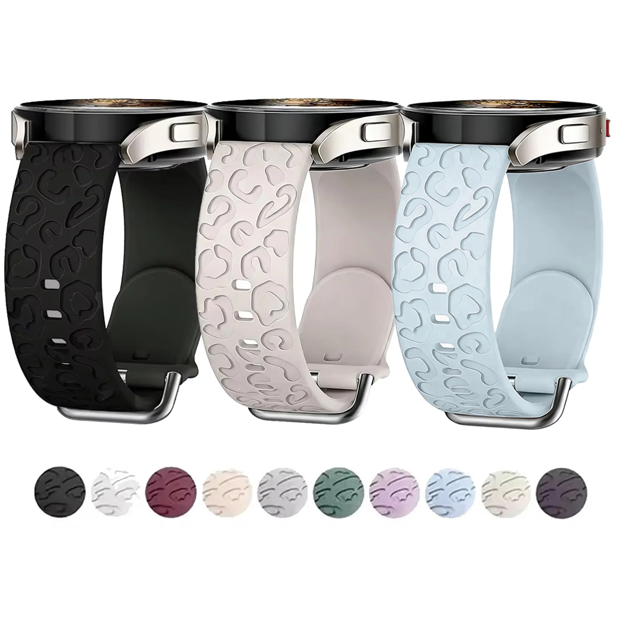 Leoparden-graviertes Silikonarmband für Samsung Galaxy Watch 8/8classic 40/44/46mm Zubehör Sportarmband für Galaxy Watch 7/FE/6/5/4 Image
