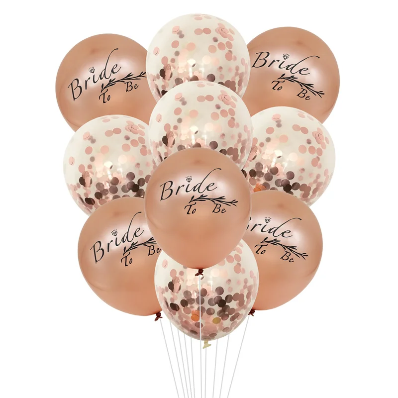 1 Packung Roségold Latexballons für Brautparty, Junggesellinnenabschied, Brautdusche, Verlobung und Hochzeit Image