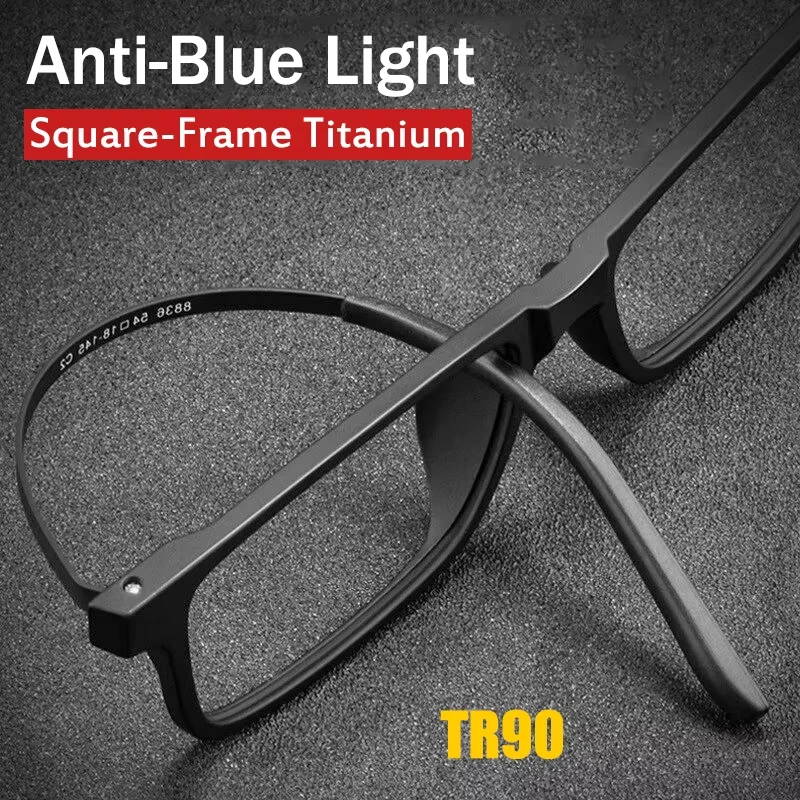 Neue Reines Titan Lesebrille Männer Frauen TR90 Anti-Blue Ray Vollformat Computer Brille Dioptrien +1,0 +4,0 Image