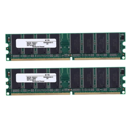 2X 2.6V DDR 400MHz 1GB Memory 184Pins PC3200 Desktop for RAM CPU GPU APU Non-ECC CL3 DIMM 2 x RAM Memory 2 x Plastic box Green