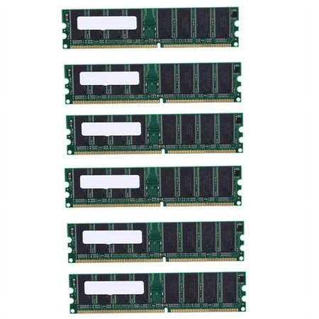 6X 2.6V DDR 400MHz 1GB Memory 184Pins PC3200 Desktop for RAM CPU GPU APU Non-ECC CL3 DIMM