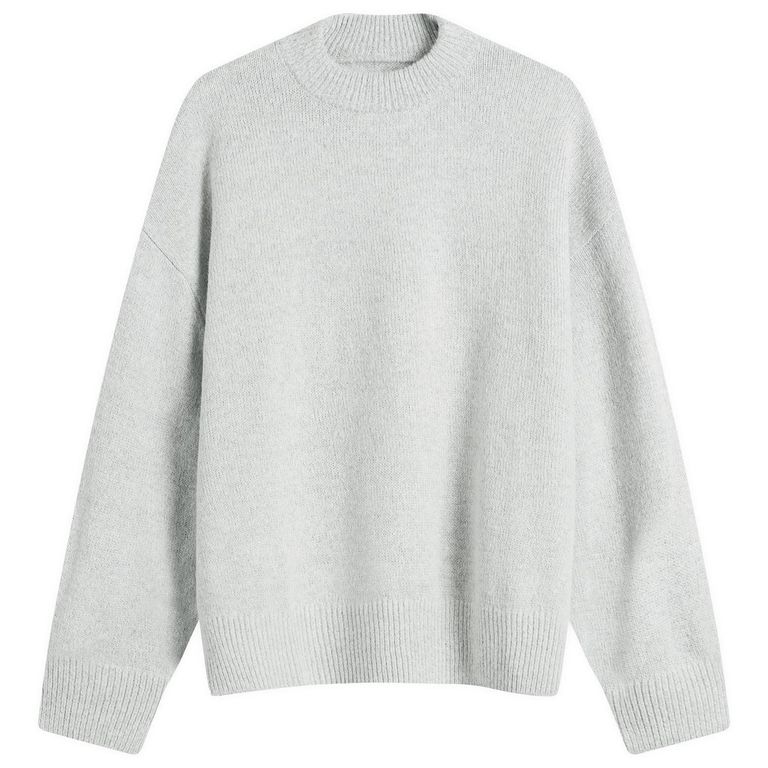 Mohair Blend Knit Crewneck - Gray - MKI Miyuki-Zoku Knitwear