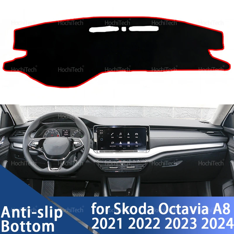 Per Skoda Octavia A8 2021 2022 2023 2024 Copertura del cruscotto dell'auto Evitare la luce Pad Strumento Piattaforma Copertura Zerbino Tappeto Accessori