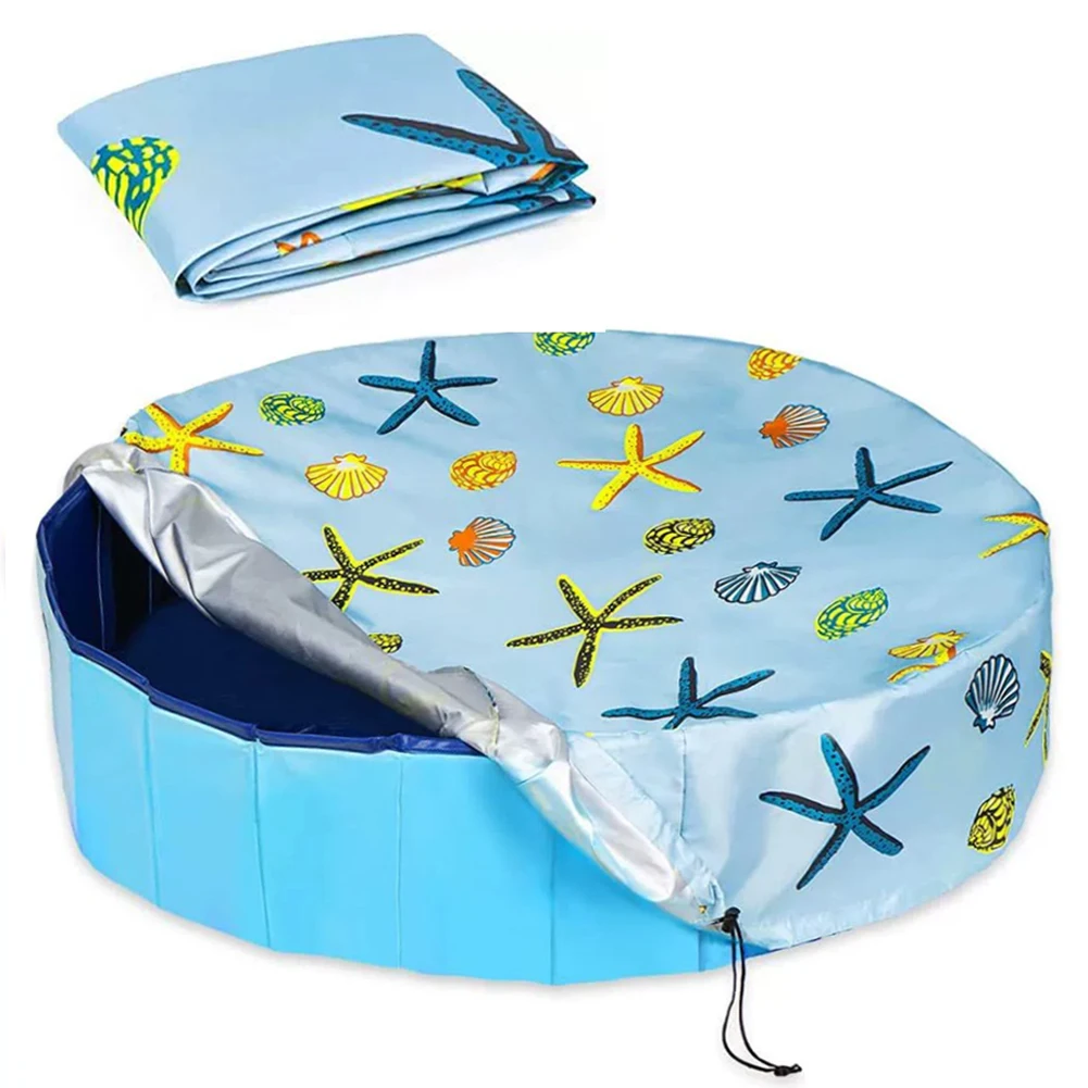 Couverture de piscine ronde pour piscines de 82 à 160cm, couverture de piscine d'été et d'hiver pour piscines de chiens, tissu Oxford résistant aux UV, étanche à la poussière