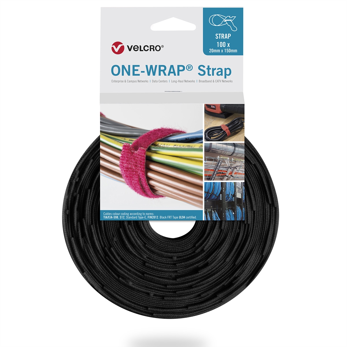 VELCRO® One Wrap® Strap 13mm x 200mm, 100 Stück, schwarz Image