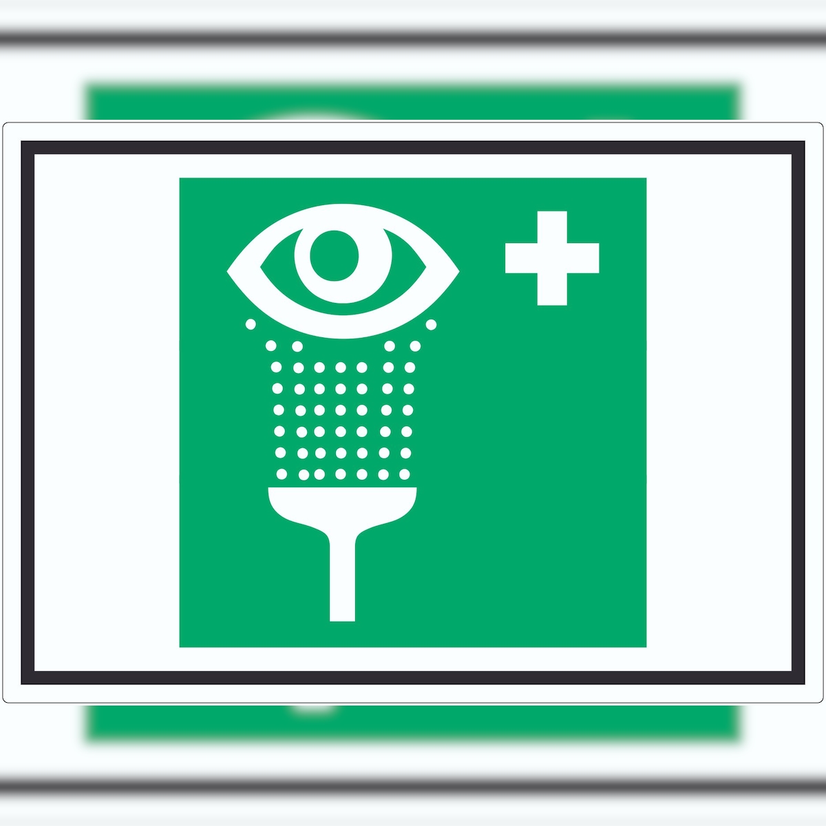 HB-Druck Augenspülstation Symbol Aufkleber A8 (52x74mm) Image