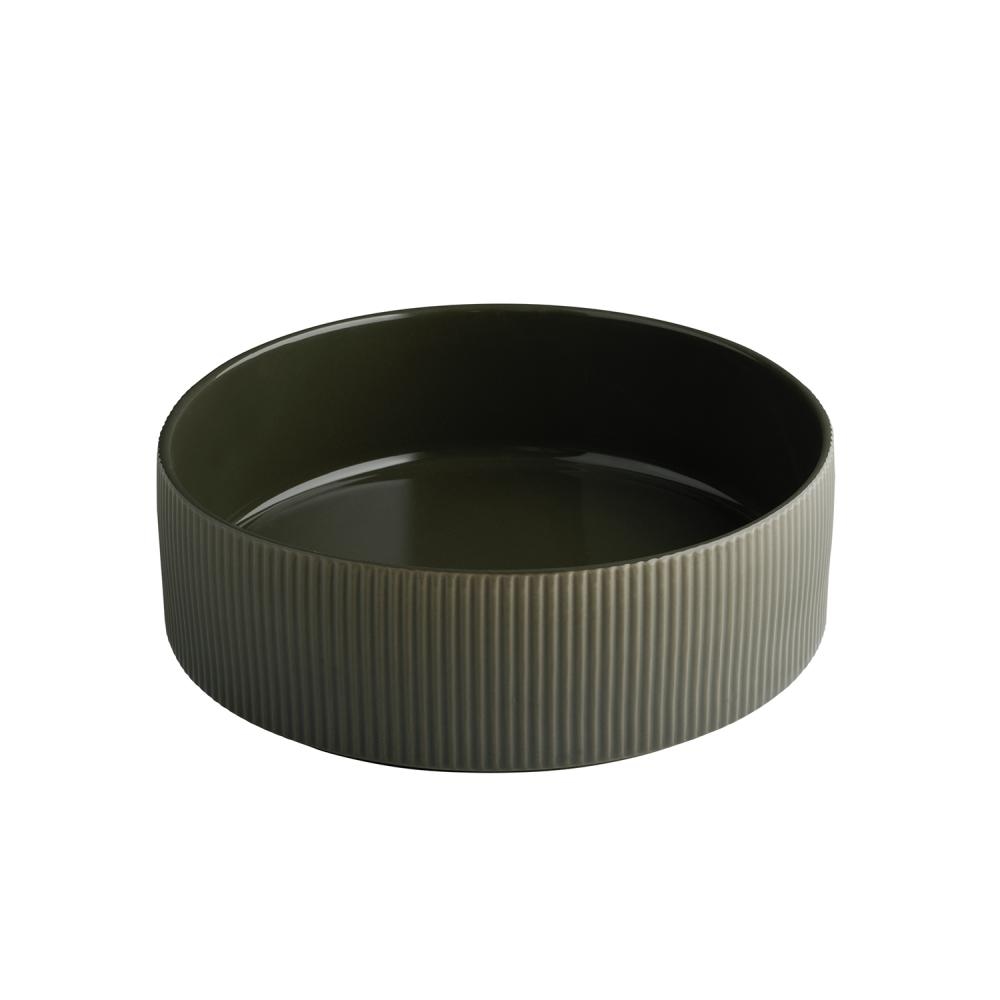 APS Schale THE GRID - Porzellan mud (braun), Ø 26 cm, 2,5 Liter, stapelbar Image