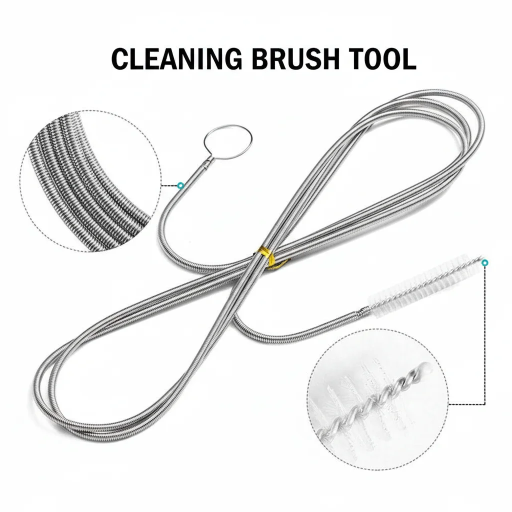 Lange, flexible Abflussreinigungsbürste für Kühlschränke, Auto-Schiebedächer, Windschutzscheiben und Abflussrohre – Reinigungswerkzeug für Kühlschrankabflusslöcher Image