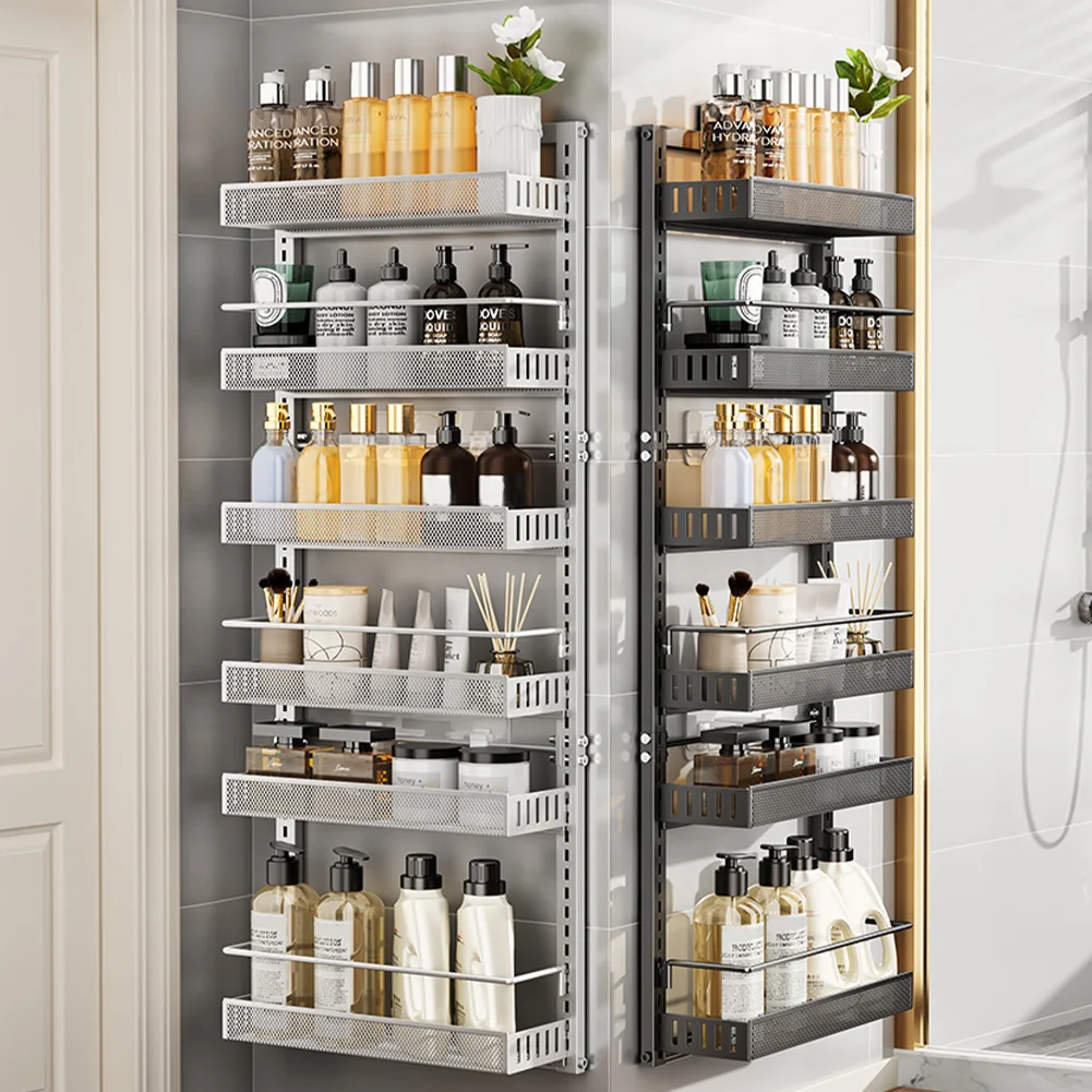 Vorratsbehälter über der Tür, 6-stufiger Türrückseite zum Aufhängen oder Wandmontage, Gewürzdose, Organizer, Aufbewahrung für Küche und Badezimmer Image