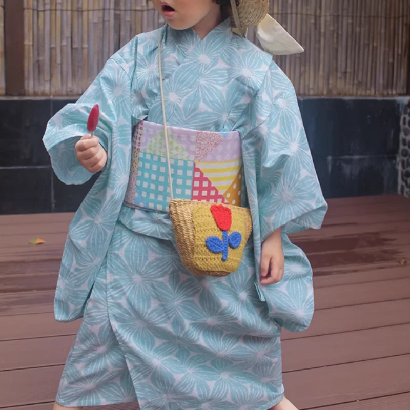 Japanischer Kimono Sommer Kinder Baumwolle Yukata Image
