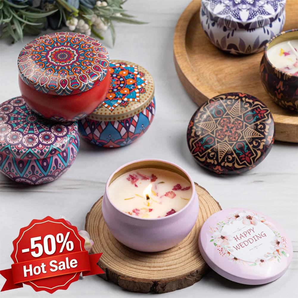 Duftkerzen für Zuhause aus Sojawachs mit Lavendel, Rose, Jasmin usw. Pflanzliche Ätherische Öle & Getrocknete Blumen Geschenke Image