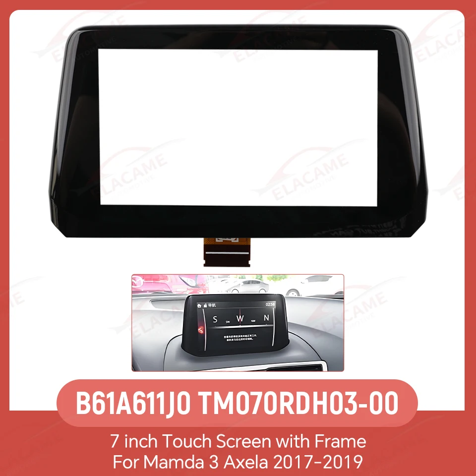 7 "Touchscreen Glas Digitizer Für Mazda 3 2017-2018 Radio Navigation Ersatz B61A611J0 Image