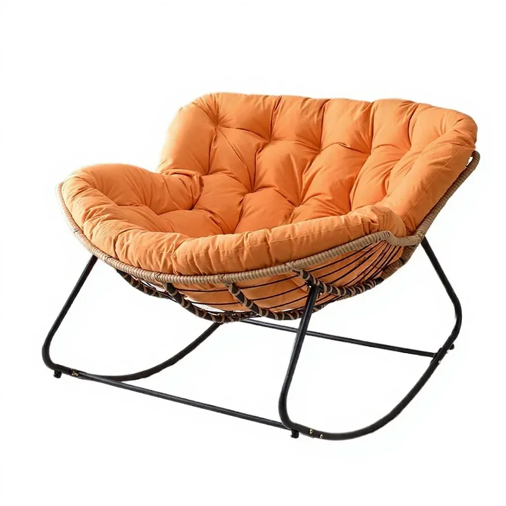 Freizeit-Schaukelstuhl aus Rattan für Wohnzimmer, Luxuriöser Balkon-Relaxsessel, Gemütlicher Sofa-Stuhl