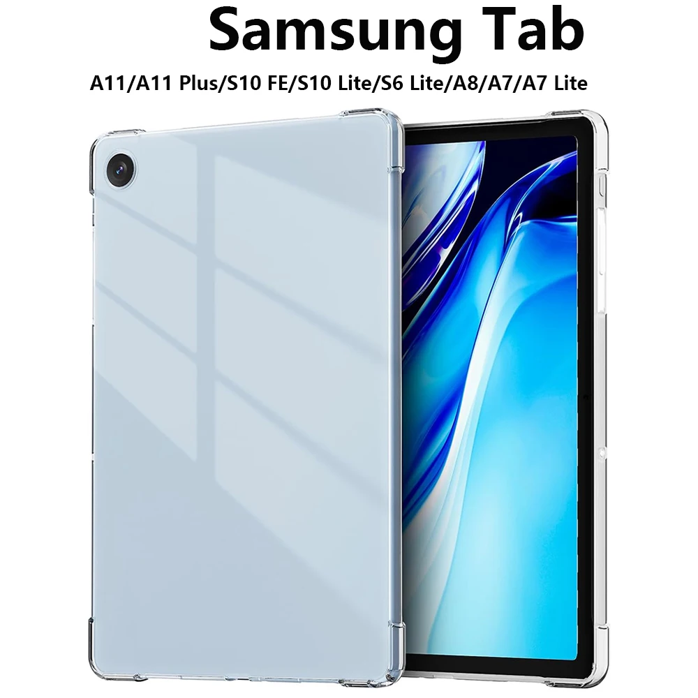 Tablet-Hülle für Samsung Galaxy Tab A11/A9/A11 Plus/S6 Lite/A8/A7/A7 Lite Schlanke TPU Anti-Vergilbungs-Silikon Transparente Hülle Image