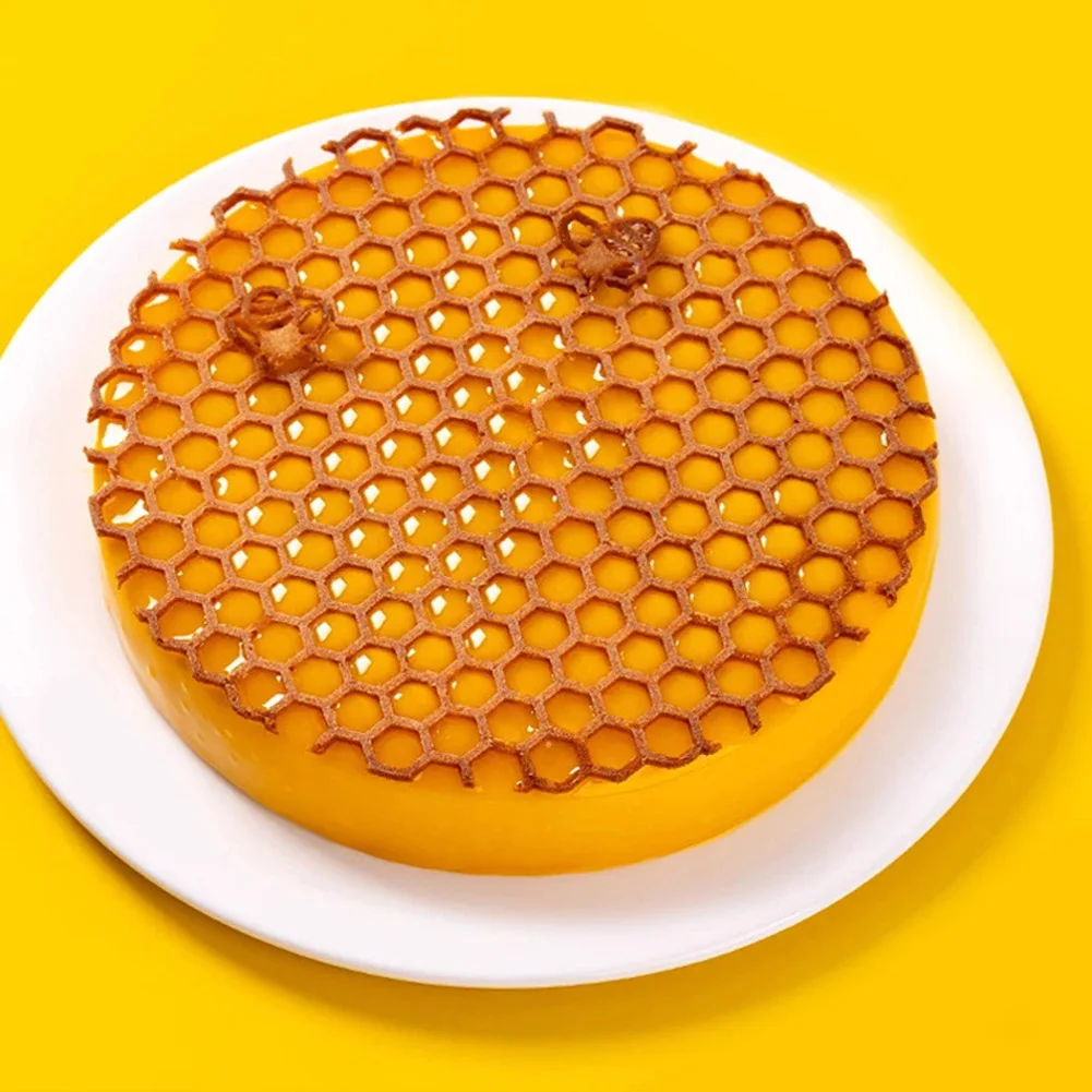 Wabenformen, Waben-Silikonform für Fondant-Kuchen, Polymer-Tonform, Bienenstock-Fondant-Pressmatte zum Backen von Desserts und Cupcakes Image