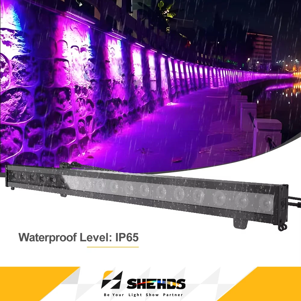 SHEHDS Wasserdichtes LED 18x10W RGBWA+UV&RGBWLAC 6in1 Wash-Wall-Light Geräuschloser Farbmischungseffekt für Theater, DJ, Hochzeit, Disco Image